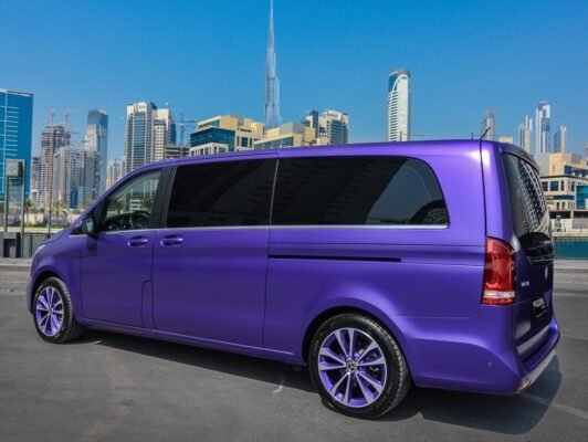 Mercedes V Class Luxury Edition with Purple Interior