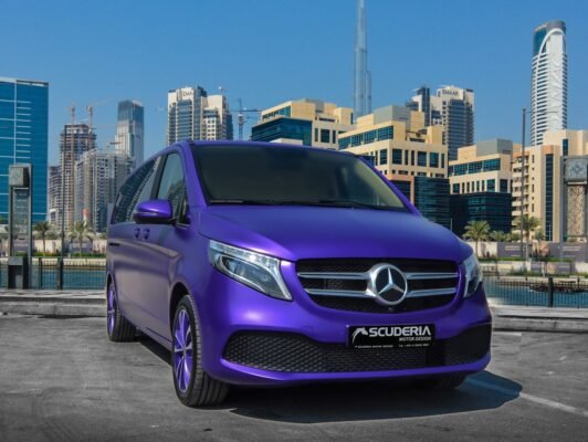 Mercedes V Class Luxury Edition with Purple Interior