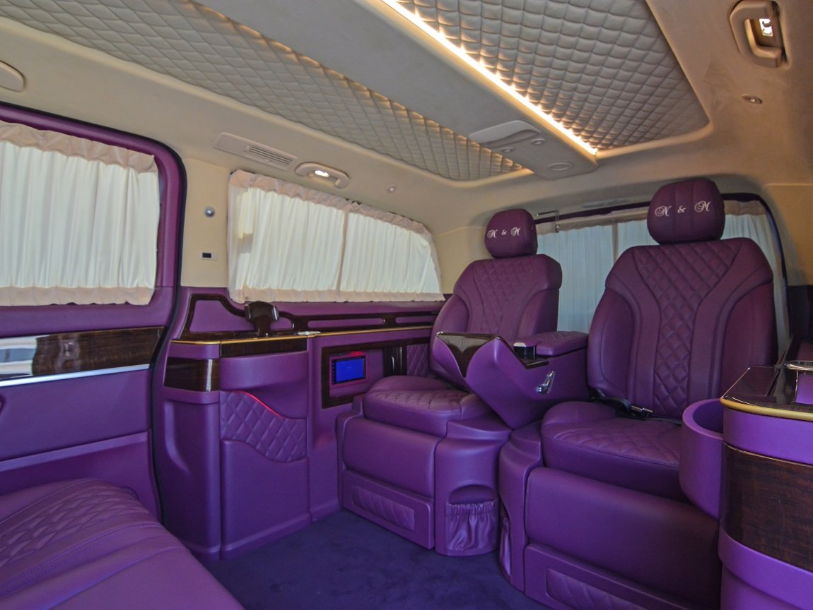 Mercedes V Class Luxury Edition with Purple Interior